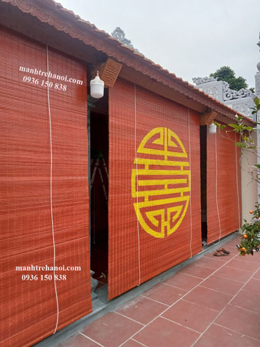 Lắp đặt mành che nắng ban công nhà thờ họ ba gian tại Hà Đông, Hà Nội